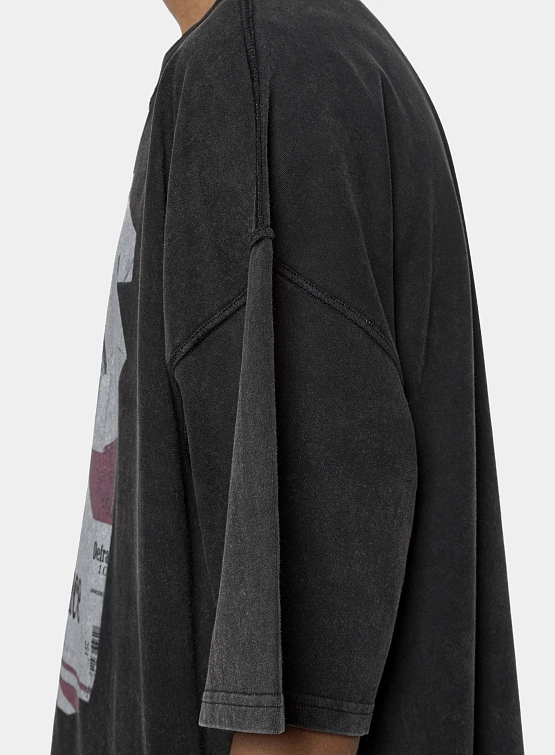 Футболка ARNODEFRANCE 'Antisocial Flavor Red' Washed Black