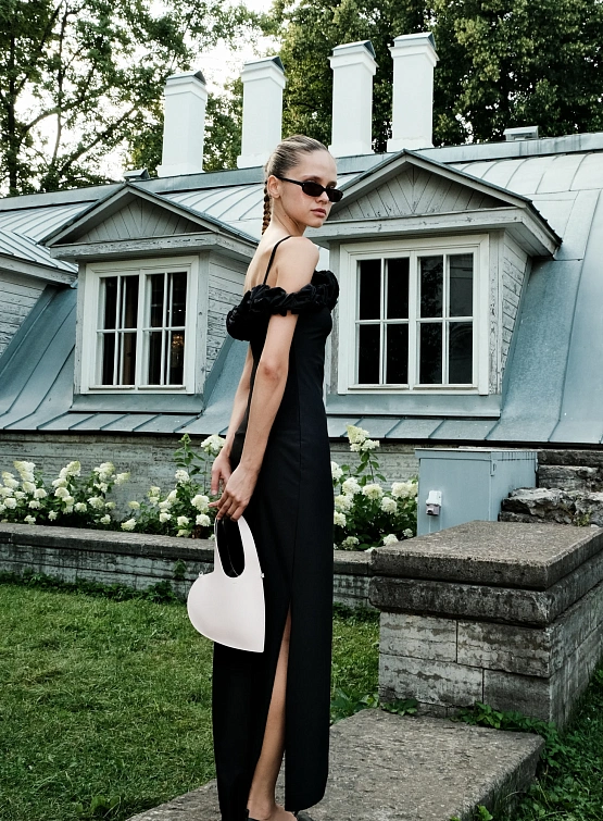 Женское Платье Coperni Ruffle Dress Black