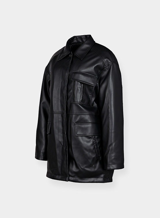Женская кожаная куртка System Fake Leather Padded Black