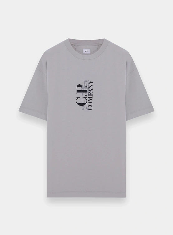 Футболка C.P. Company 30/1 Jersey Logo Blue Fox