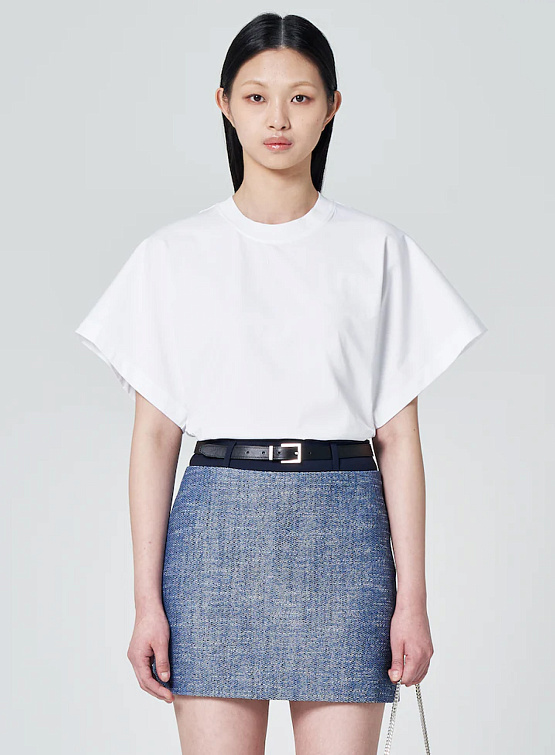 Женская футболка JUUN.J Wide Sleeve Crop T-Shirt White