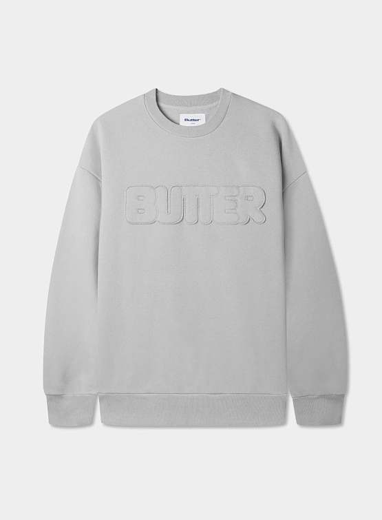 Свитшот Butter Goods  Fabric Applique Crewneck Cement