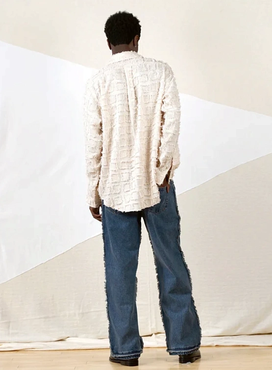 Рубашка lorenz Checked Fringe Shirt Off White