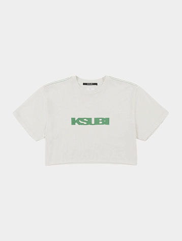 Женская футболка Ksubi Cropped G Tee Off White