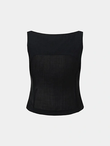 Женский жилет AMOMENTO Scoop Neck Two Way Black
