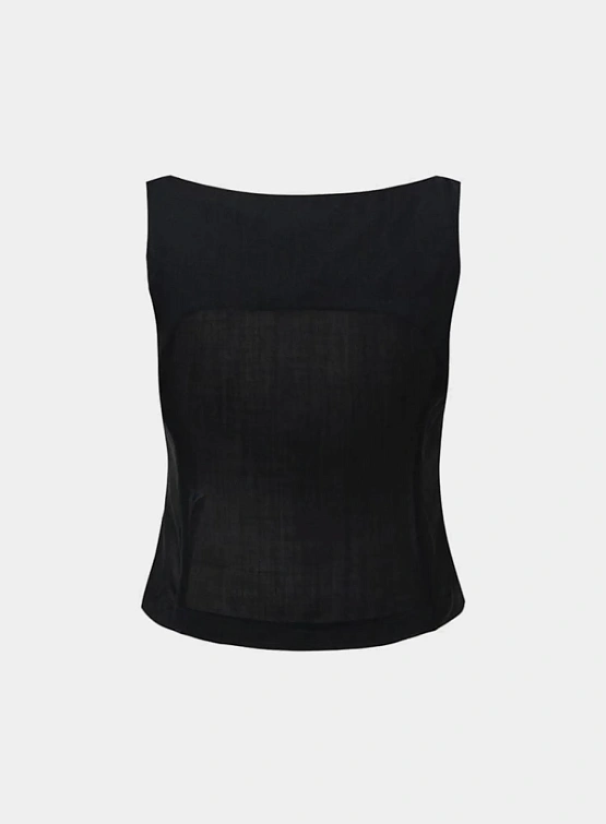 Женский жилет AMOMENTO Scoop Neck Two Way Black