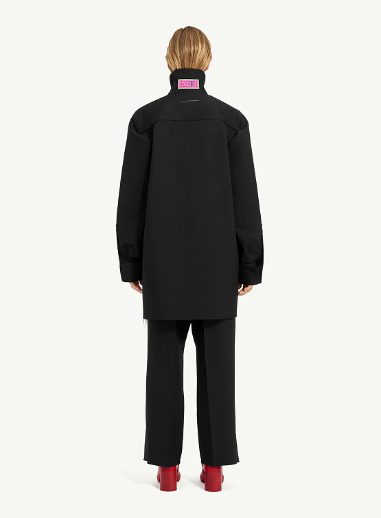 Женский Овершот MM6 Maison Margiela Twill Shirt Black