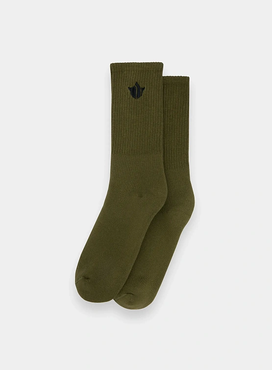 Носки MAHARISHI 1496 Om Temple Embroidered Pink/Olive/Navy