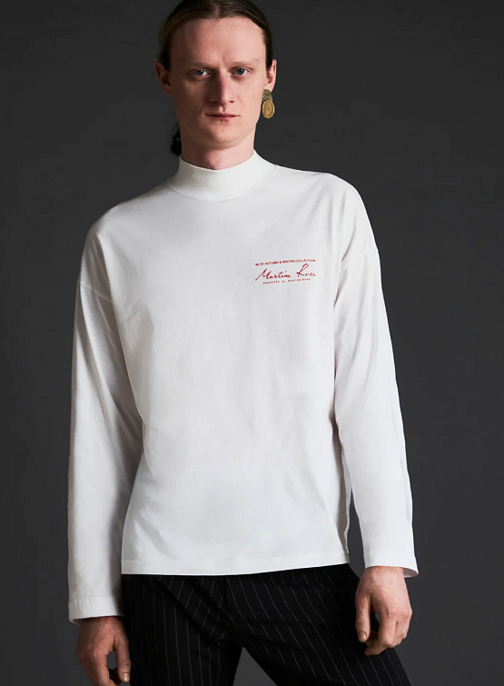 Лонгслив Martine Rose Funnel Neck T-Shirt White
