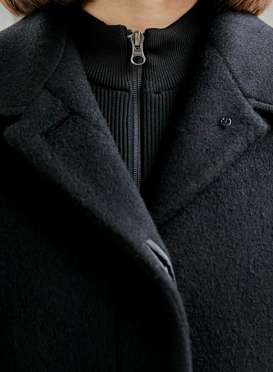 Женское пальто AMOMENTO Hourglass Long Coat Black