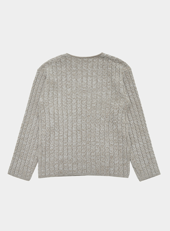 Свитер AMOMENTO Mixed Yarn Cable Light Grey