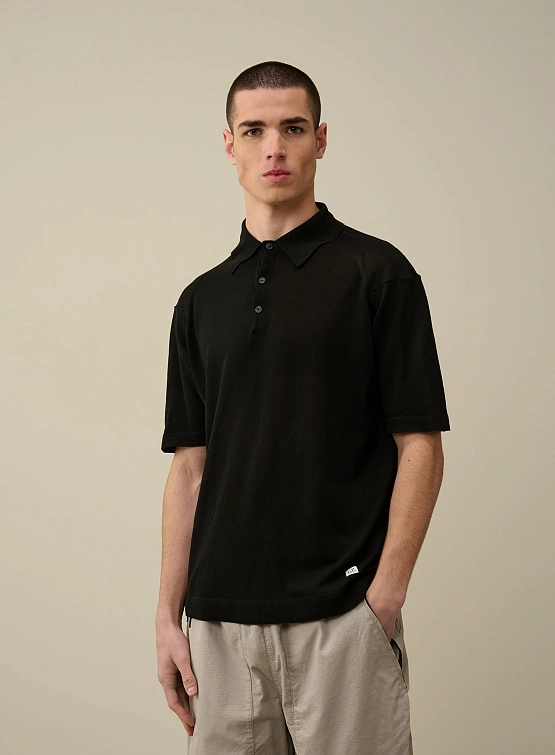 Поло C.P. Company Filo Di Scozia Knitted Black