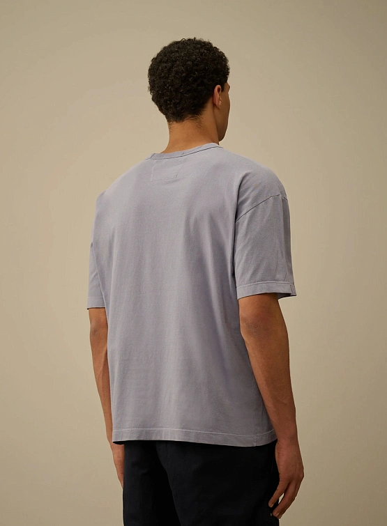 Футболка C.P. Company 20/1 Jersey Boxy Logo Lavander Violet