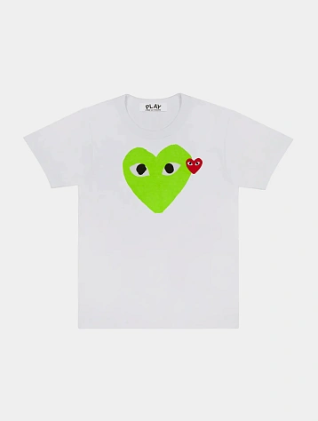 Футболка Comme des Garçons PLAY Big Green Heart White