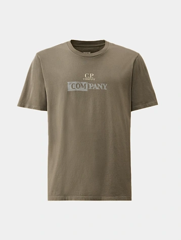 Футболка C.P. Company 24/1 Jersey Logo Smoked Pearl