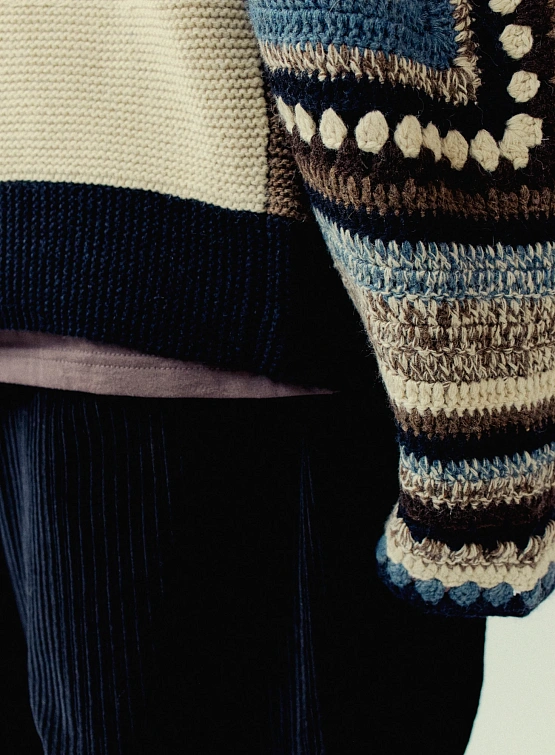 Кардиган YESEYESEE Color Block Croche Knit Zip Up Multi