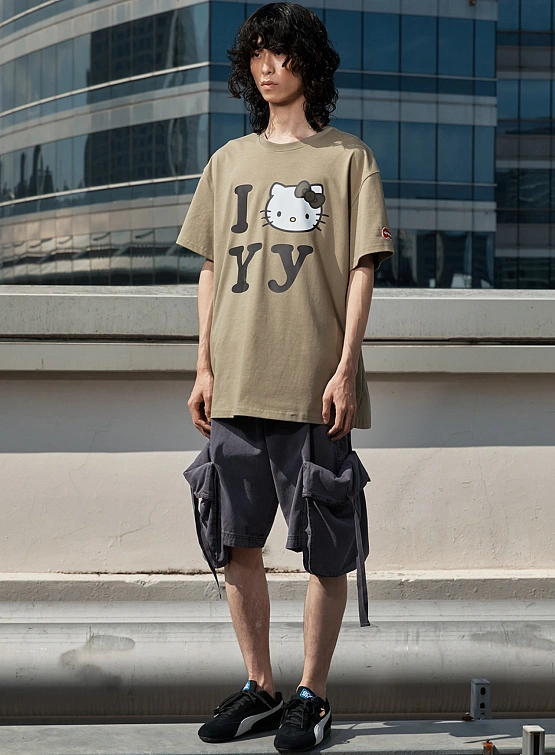 Футболка OPEN YY Hello Kitty x YY T-Shirt Khaki