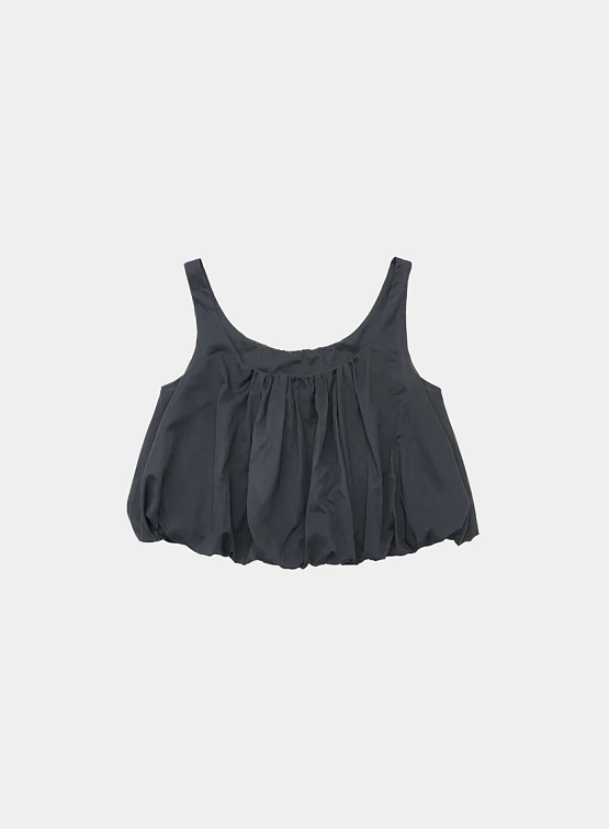 Топ AMOMENTO Sheer Volume Crop Top Navy