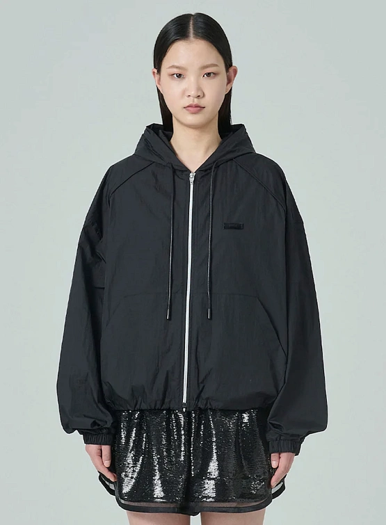 Женская ветровка JUUN.J Airy Hooded Zip-Up Jumper Black