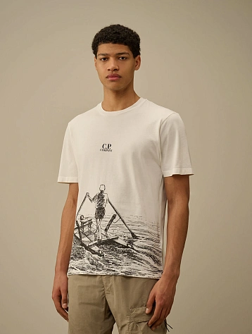 Футболка C.P. Company 24/1 Jersey Man In The Sea Gauze White