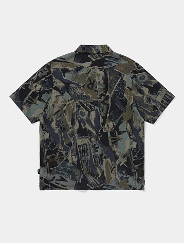 Рубашка thisisneverthat Jacquard Pattern Button Up Black