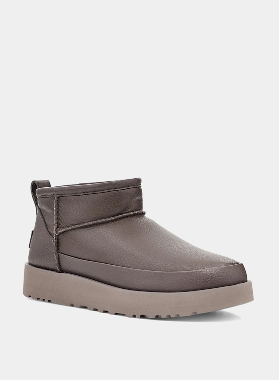 Полусапоги UGG Classic Ultra Mini Leather Thunder Cloud