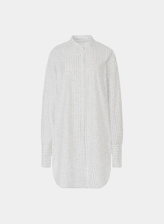 Женская рубашка Recto Nep Stripe Unbalanced Length Shirt White