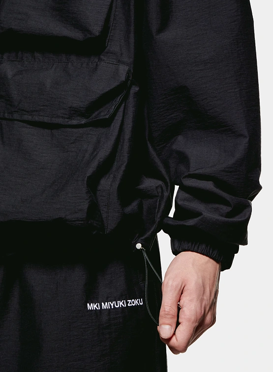 Ветровка MKI MIYUKI ZOKU Washed Cotton Nylon Track Black