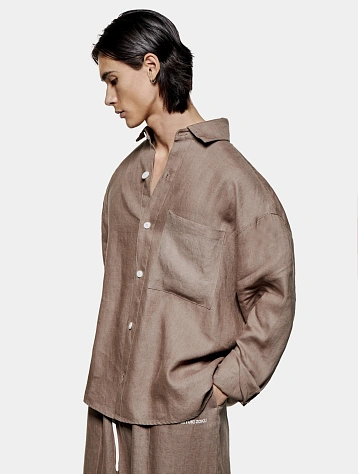 Рубашка MKI MIYUKI ZOKU Linen Box Dress Mushroom