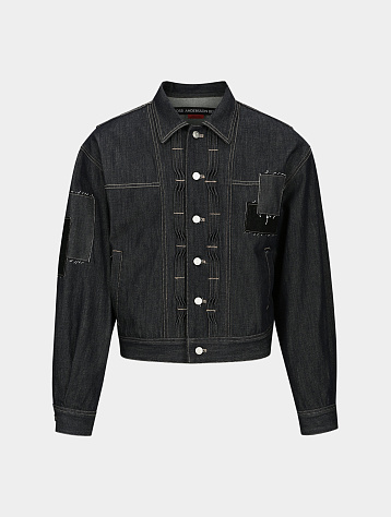 Джинсовая куртка Andersson Bell Patchwork Wave Tuck Indigo