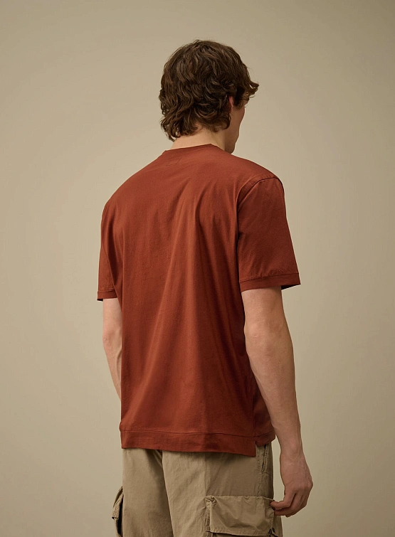 Футболка C.P. Company No Gravity Jersey Logo Sable Brown