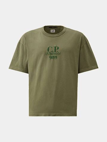 Футболка C.P. Company 20/1 Jersey Boxy Logo Thyme Green