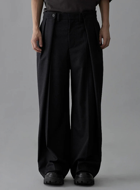 Брюки JUUN.J Transformable Multi-Tuck Wool Grey