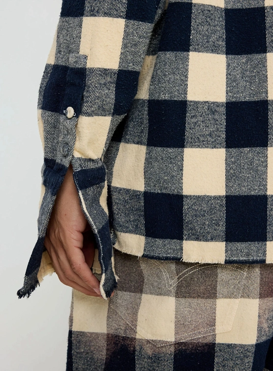 Рубашка 424 Tunic Tea Check Bleached And Dying