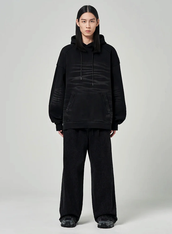 Худи JUUN.J Garment Dyed Graphic Embroidered Black
