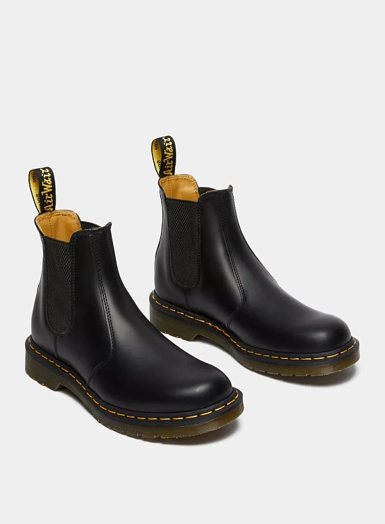 Челси Dr. Martens 2976 Yellow Stitch Smooth Leather Black