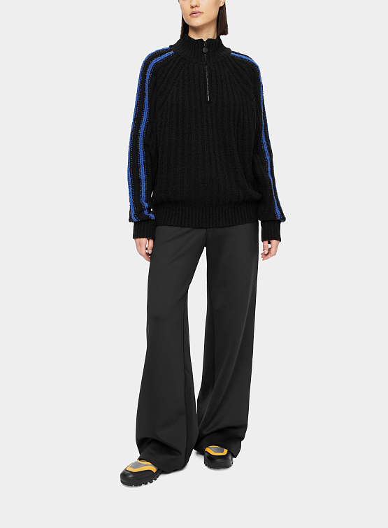 Женский свитер OPEN YY Ribbed Half-Zip Pullover Black