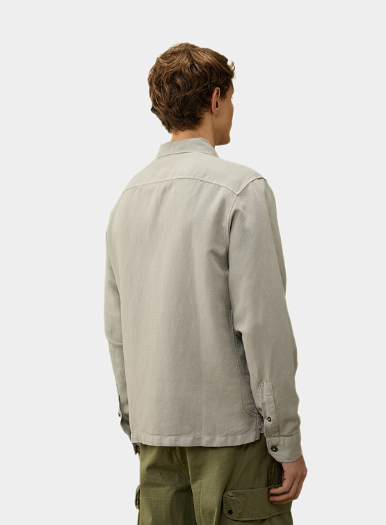 Рубашка C.P. Company Embroidered Logo Drizzle Grey