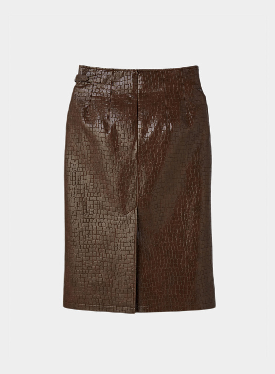 Женская юбка Recto Leona Crocodile Effect Brown