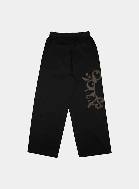 Брюки lorenz Studio Appliqué Linen Pants Black