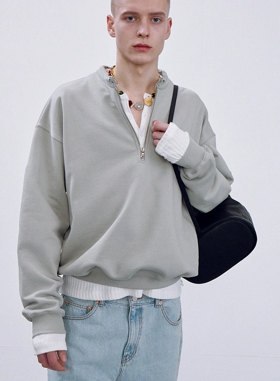 Халф-зип Recto Edge Collar Stand Half Zip-Up Khaki