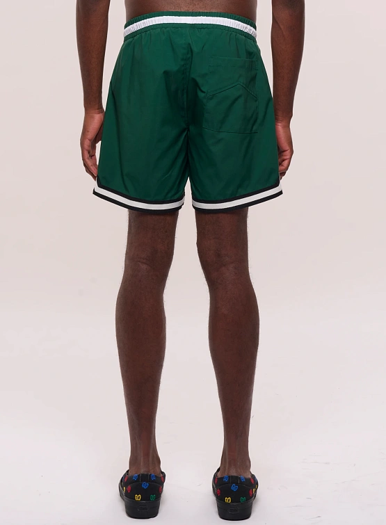 Шорты RHUDE Logo Basketball Swim Forest Green/Black/White