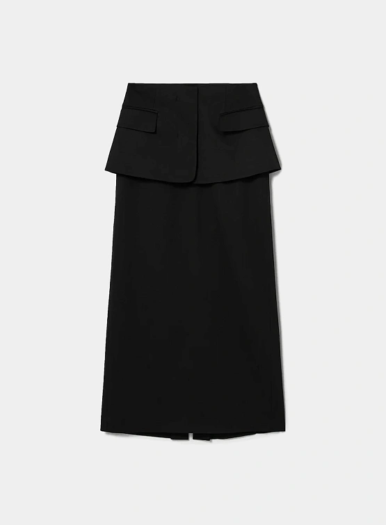 Женская юбка JUUN.J Jacket Layer Long Slit Skirt Black