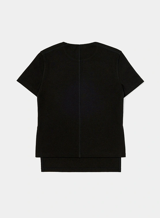 Женская Футболка OPEN YY Ribbed Side Slit Top Black