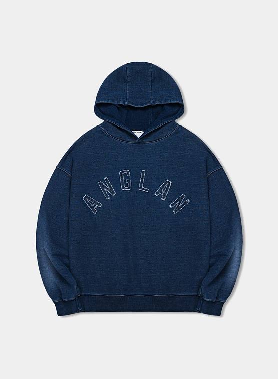 Худи ANGLAN Applique Heavy Sweat Hoodie Indigo Denim