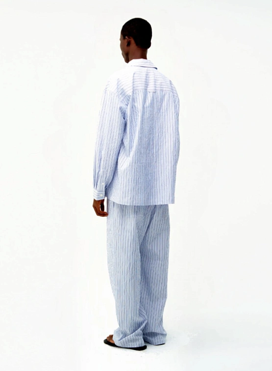 Рубашка COOR Textured Stripe Lounge White