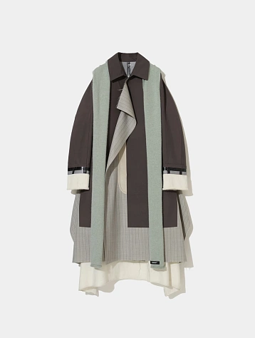 Женское пальто UNDERCOVER Bonded Wool Stripe Gray Brown