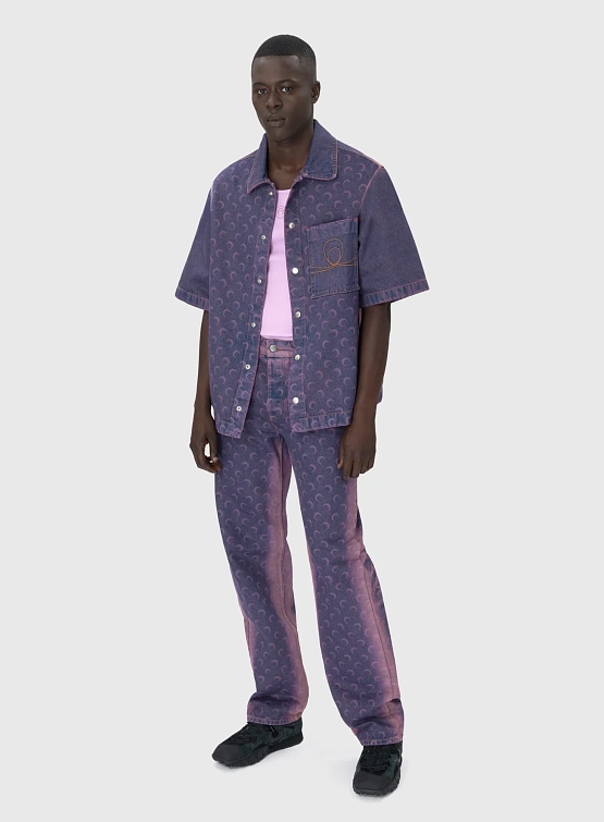 Рубашка Marine Serre Moon Laser Denim Workwear Lavender