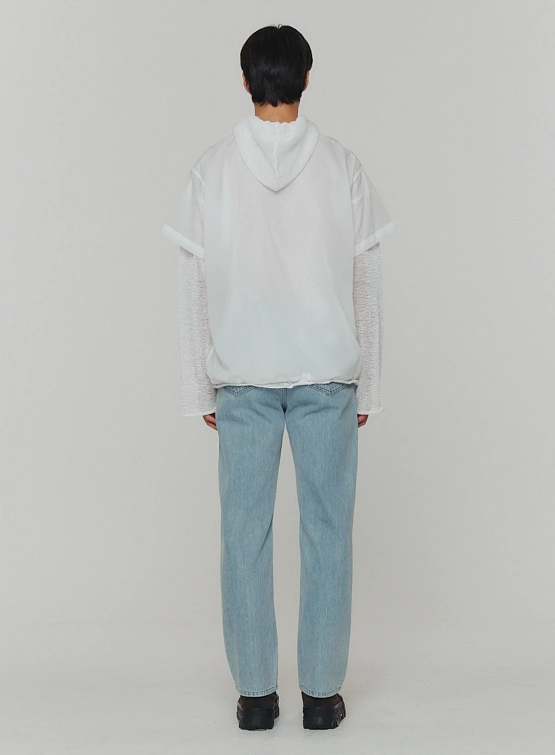 Джинсы AMOMENTO Men's Straight Fit Denim Light Blue