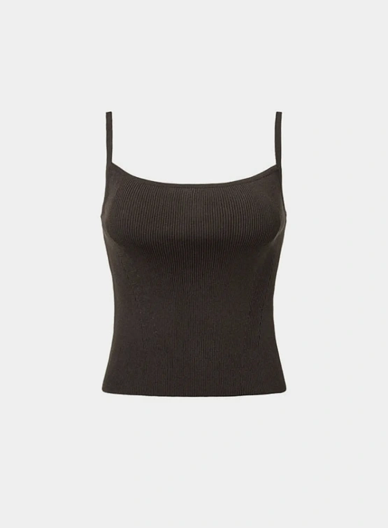 Женский топ AMOMENTO Knit Sleeveless Brown